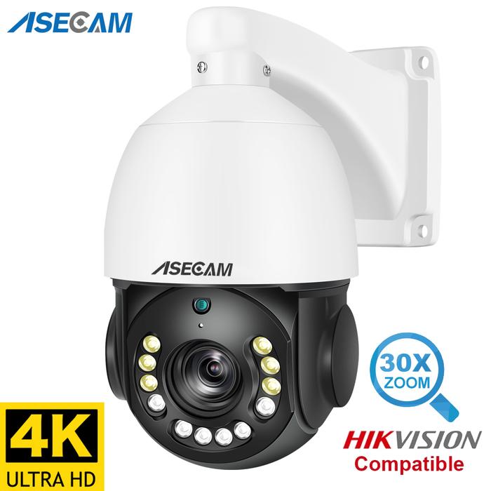 4K IP Camera PTZ 30X Optical Zoom Vehicle Detection Color Night POE Security CCTV Video Surveillance