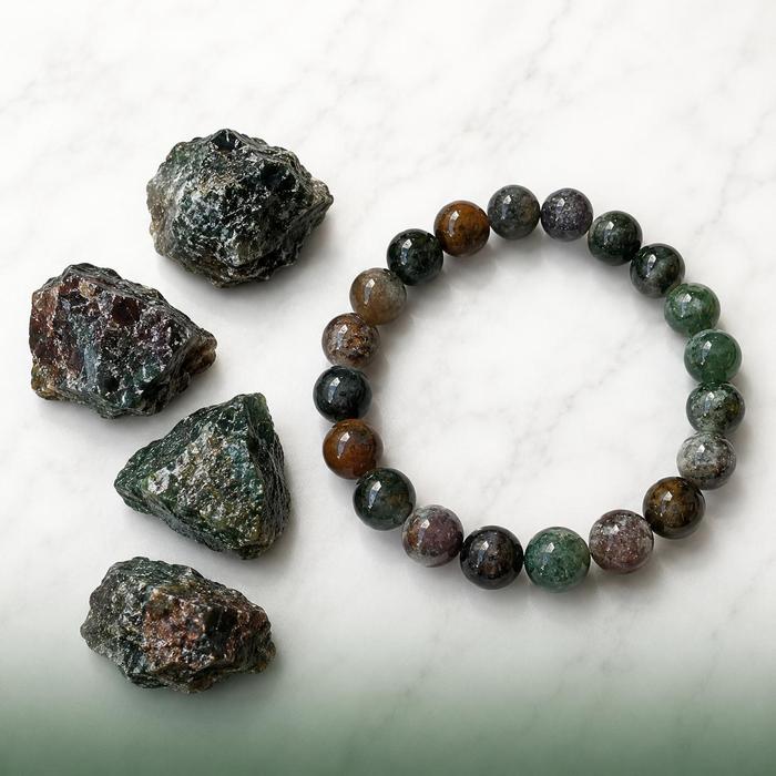 KenangBali | Gelang Batu Alam Crystal Beads Premium 10mm | Gelang Estetik Wanita Pria | Green Tera