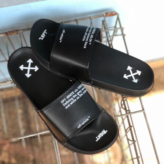 Sandal Off-WHITE Virgil Abloh Grade Ori, Sandal KAWS Supreme Sesame Street, sandal slop pria murah
