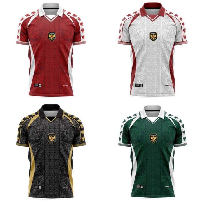 Nizesport - Jersey Fantasy Timnas Indonesia Vintage Retro Casual Dryfit Adem Nyaman Olahraga Batch 4