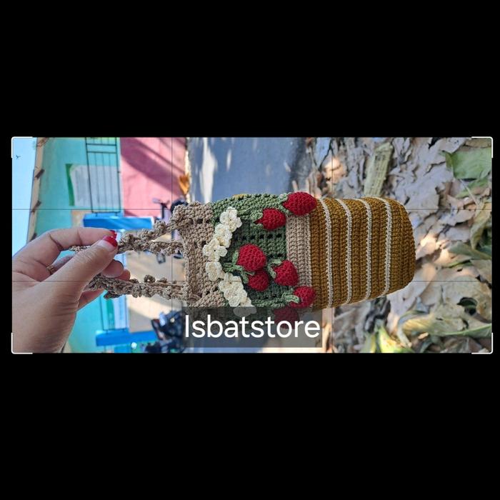 tas rajut hp, tas ranut hp jinjing,tas eajut hp lucu