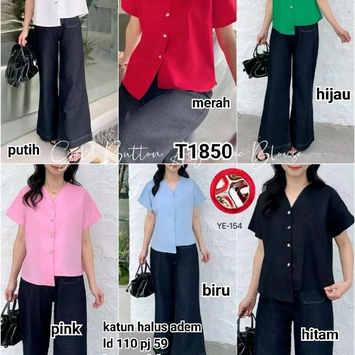 T1850 Blouse polos kancing mas