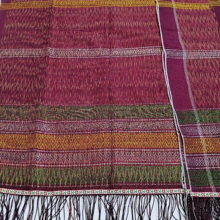 Hiou Tapak Catur Tenunan Tangan Pakaian Adat Simalungun Setelan Songket Wanita Halus Tebal Lembut un