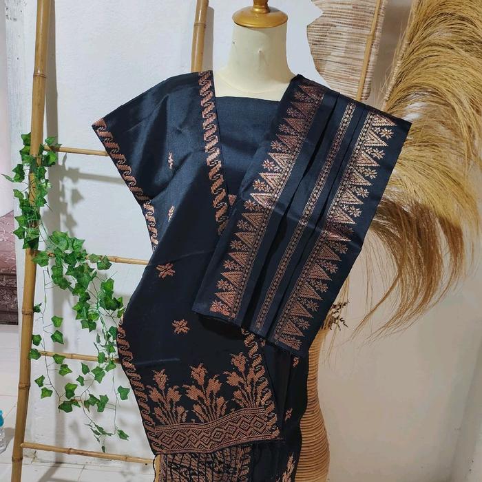 songket silungkang couple set warna hitam tembaga, songket padang