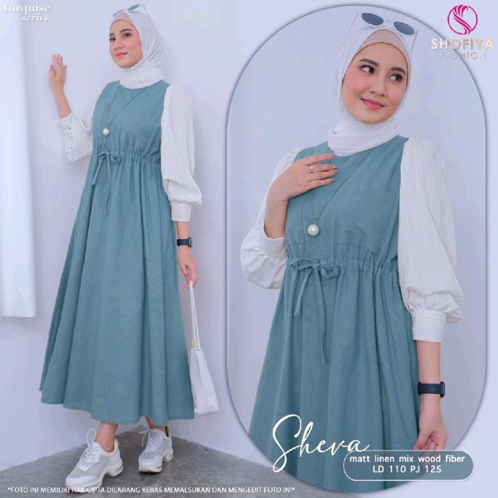 *RESTOCK LENGKAP* Midi terbaru kaka.... Manisss banget ini Perpaduan linen polos dengan lengan tek
