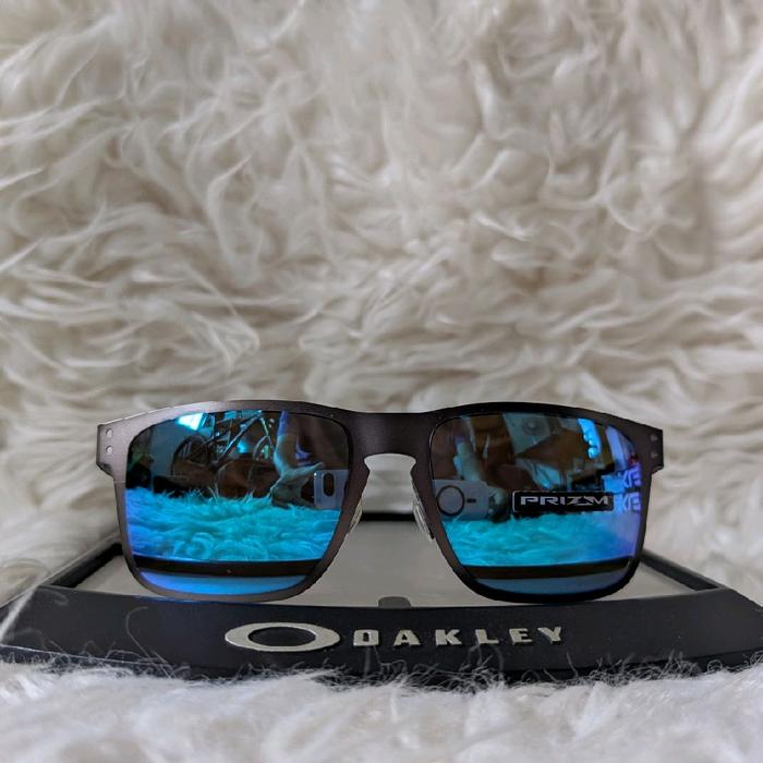 Kacamata Original Oakley Holbrook Metal Matte Gunmetal w/ Prizm Sapphire Polarized 004123 07