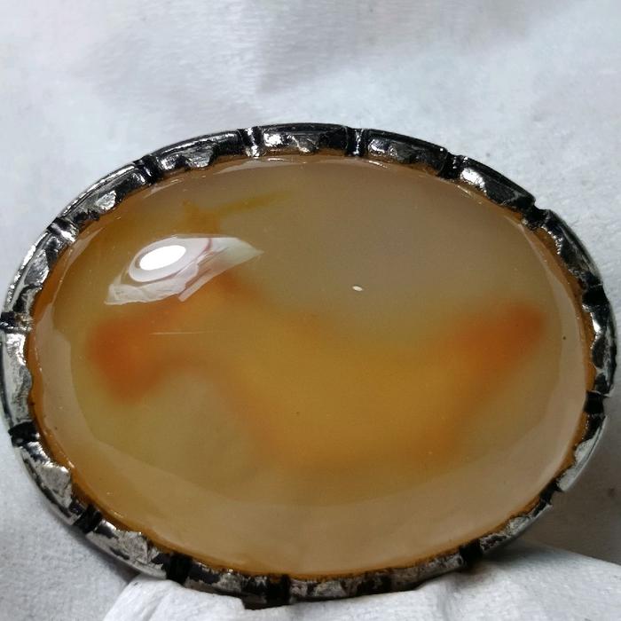 cincin cowok yakut kuning motif kuda laut asli