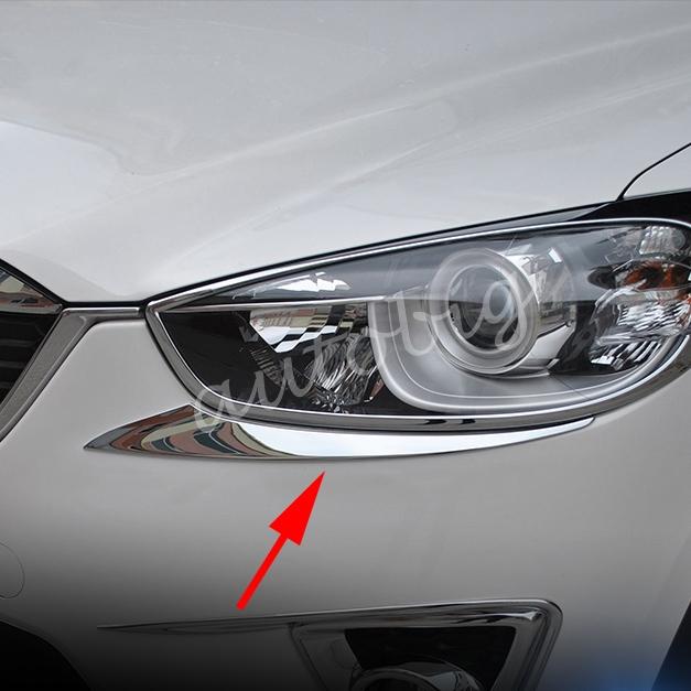 Headlight Trim FOR Mazda CX-5 2013 2014 2015 2016 CX5 Chrome Head