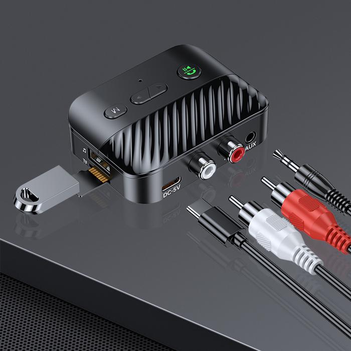 Audio Receiver Adapter with Multi-function Knob Audio Converter RCA