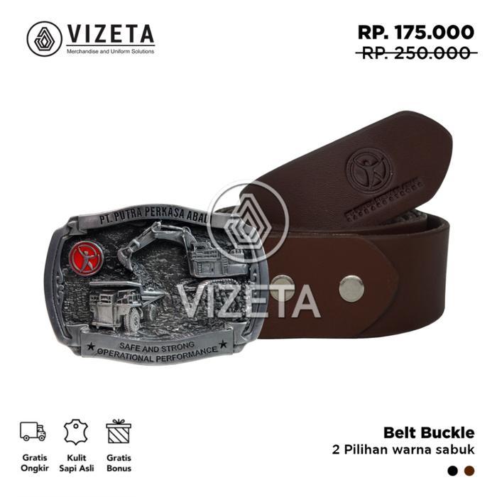 Sabuk Tambang Putra Perkasa Abadi PPA Safe and Strong Ikat Pinggang Pria Bahan Kulit Asli by Vizeta 
