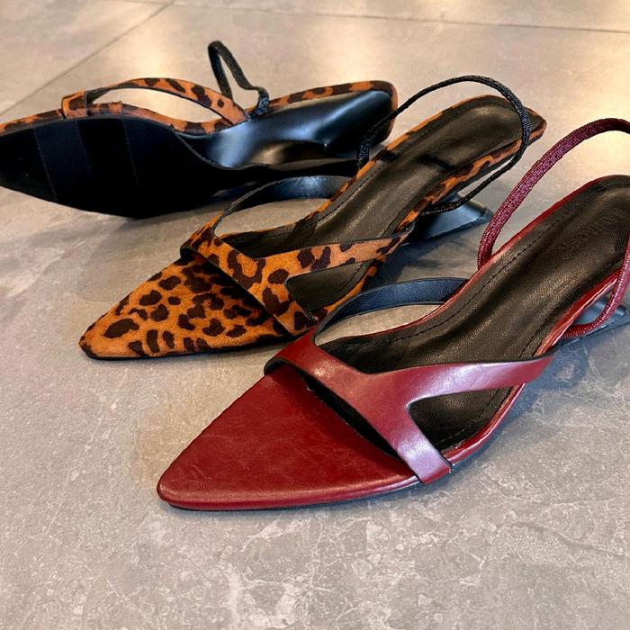 Heels wanita strap belakang Elegant Premium Nanjoier import China Hak ±3Cm - KML8533-6
