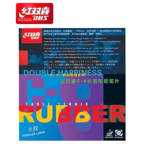 DHS Double Happiness Karet / Rubber C8 OX 1.0 mm (BINTIK PANJANG) Merah