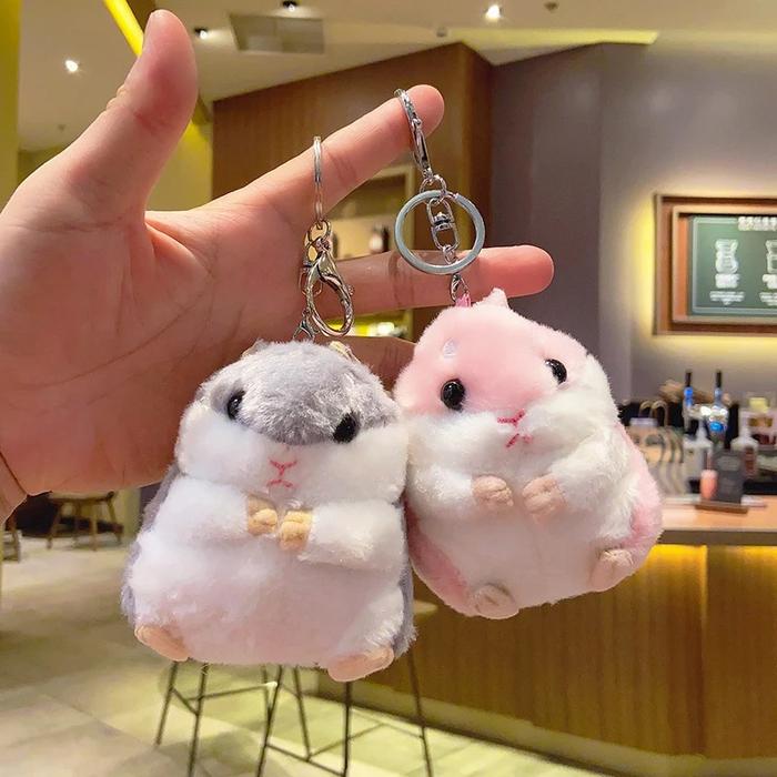 Liontin Tas Gantungan Kunci Boneka Hamster Lucu Bagcharm Karakter Marmut Imut