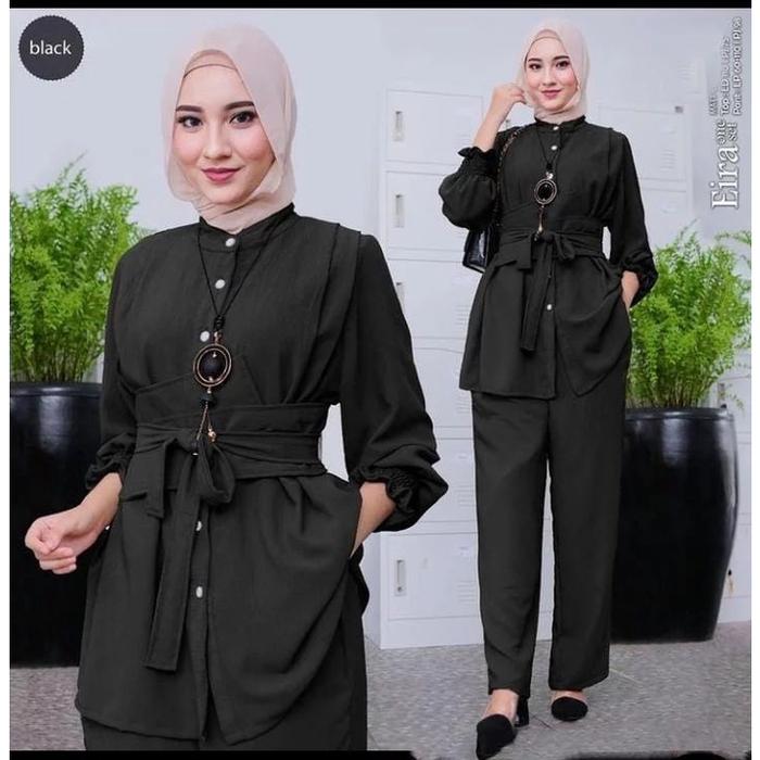 Eira One Set / Setelan Crinkle Cewek Dewasa Terbaru 2022 Atasan Dan Celana / Pakaian Set Wanita Term