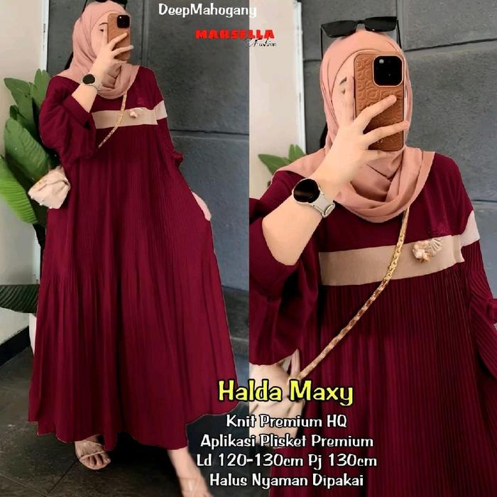 Halda jumbo maxy gamis wanita dewasa baju hangout modis trendy xxxl