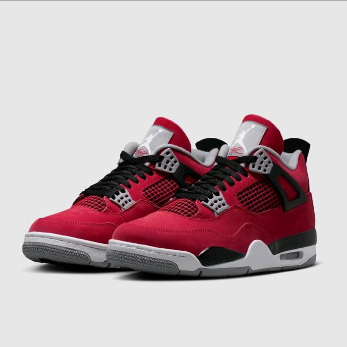 NIKE MEN'S SHOES - NIKE AIR JORDAN 4 MID - FIRE RED/WHITE-BLACK-CEMENT GREY