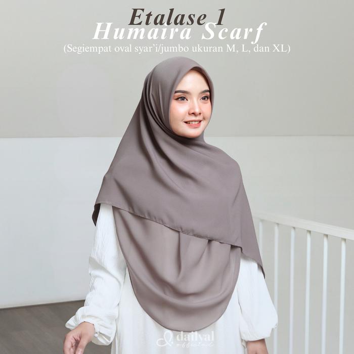Hijab Segi Empat Oval Malay Polycotton Jumbo - Scarf Humaira Ukuran M L XL