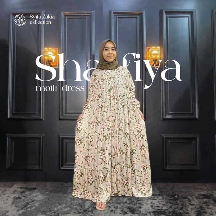 SyifaZakia-Motif Shafia Maxi Dress Bahan Rayon Premium Kancing Muslimah By SyifaZakia Gamis