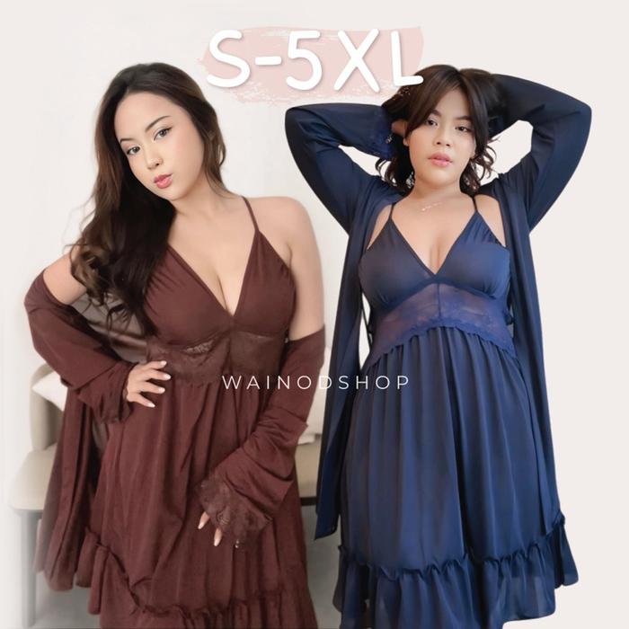 New AVELINA S-5XL kimono lingerie set