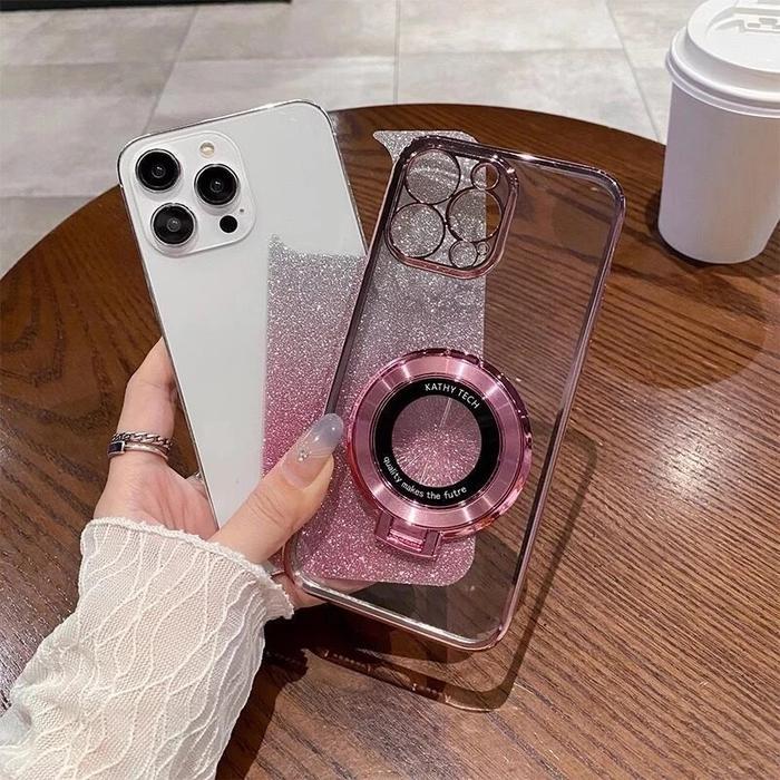 Casing Untuk Infinix Gt 30 Pro Soft Case Plating Glitter Ring Magnetic Holder Support Wireless Charg