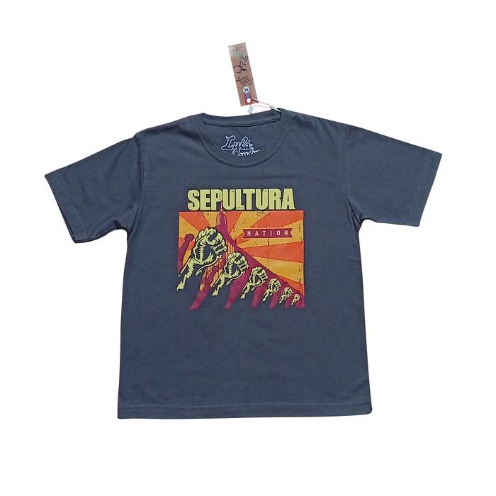 KAOS MUSIK ANAK SEPULTURA | " Nation " Baju Band Metal