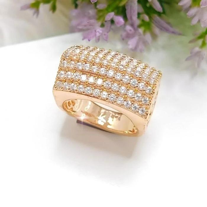 Cincin Gerigi Dua Model Wanita Dewasa Bahan Titanium Emas Gold 24k Asli Anti Luntur Realpict Cantik 