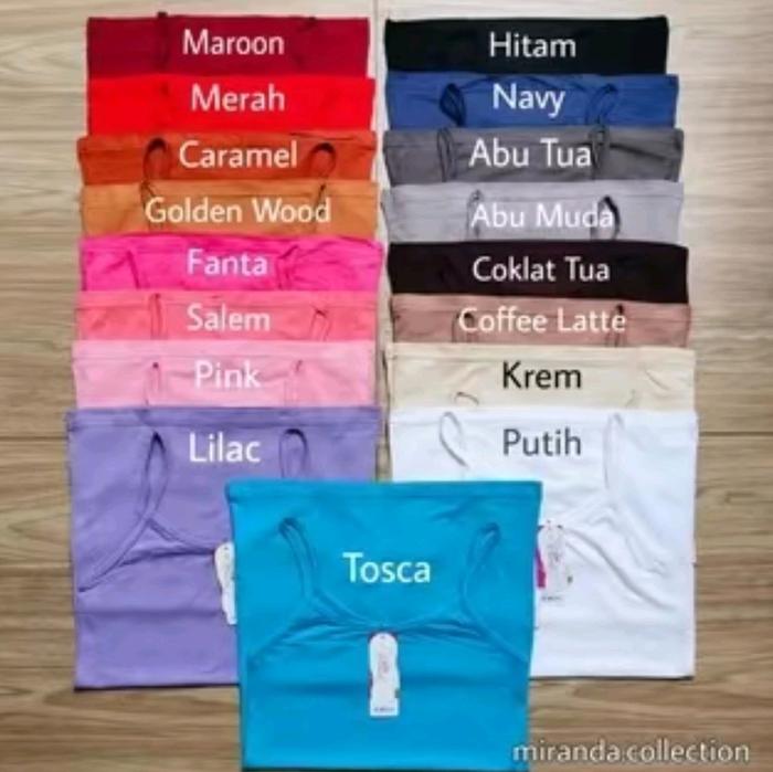 Tengtop miranda tali kecil bahan rayon spandex  tengtop kaos murah wanita miranda 6168