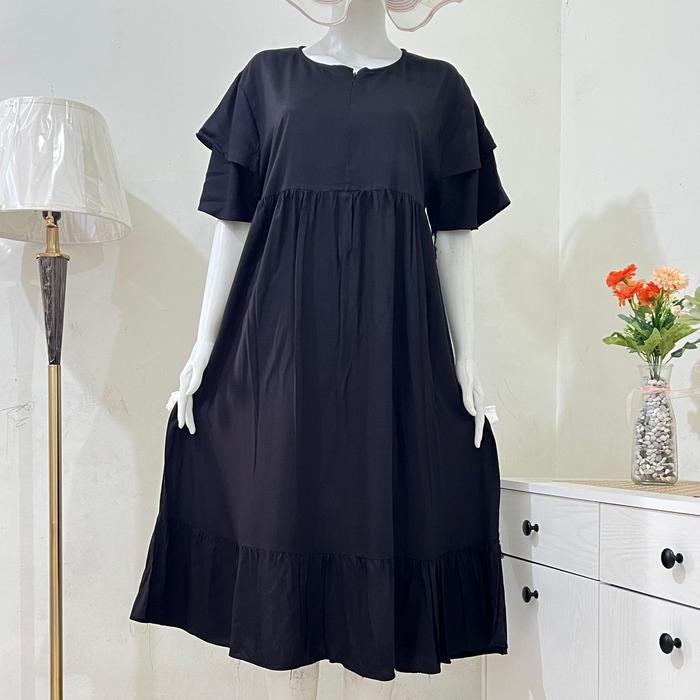 Daster Rayon susun polos | Daster susun twill | Daster dress polos rayon terbaru