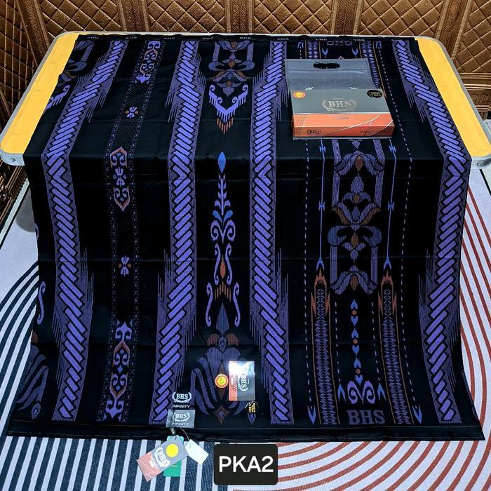 BHS Sarung Infinity Silver Motif DDA Tenun Songket Salur Hitam PKA2 Karya Seni Tertinggi dari PT Beh