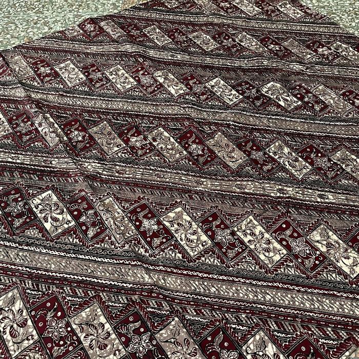 (ORIGINAL) KAIN BATIK LAWEYAN SOLO SELING KOTAK INDIGO MERAH MAROON