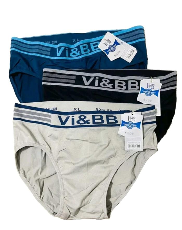 Vi&BB Celana Dalam SEGITIGA Pria 3-6 Pcs Terbaru Model Seamless Tanpa Jahitan Samping Bahan Katun Ra