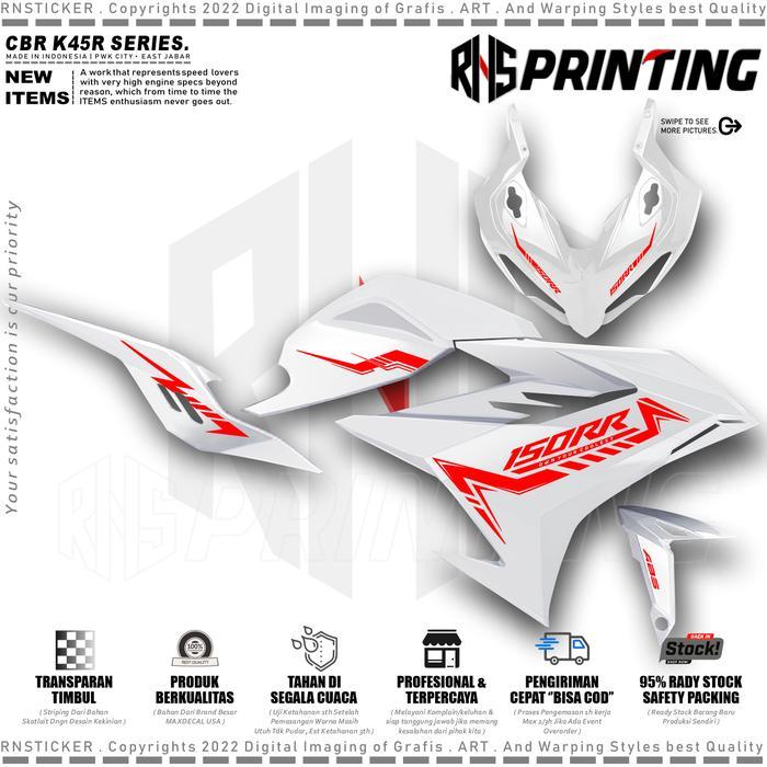 CBRV5 Cutting Sticker Striping Variasi Cbr 150R 2021-2025 Striping Transparan Cbr K45R Simple Style