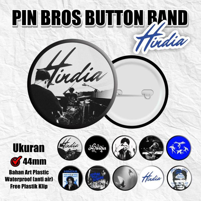 FunStoreMerch Pin Bros Hindia Band 44mm | Aksesoris Musik, Fashion Unik Murah | Pin Bros Hindia Bisa