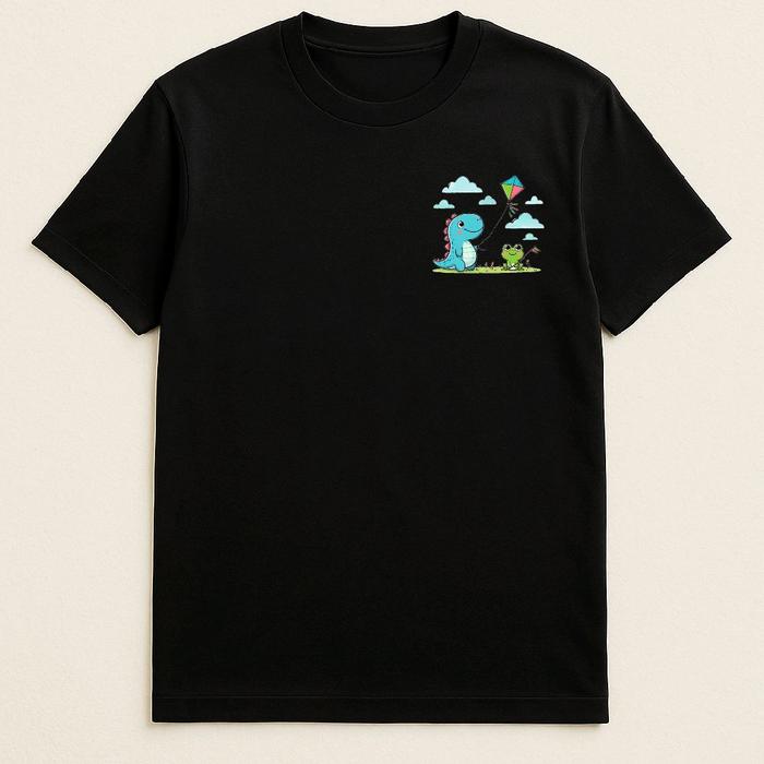 Baju Kaos Lengan Pendek T-Shirt Anak Remaja Dewasa Karakter Kekinian Dengan Desain Dinosaurus Mengen