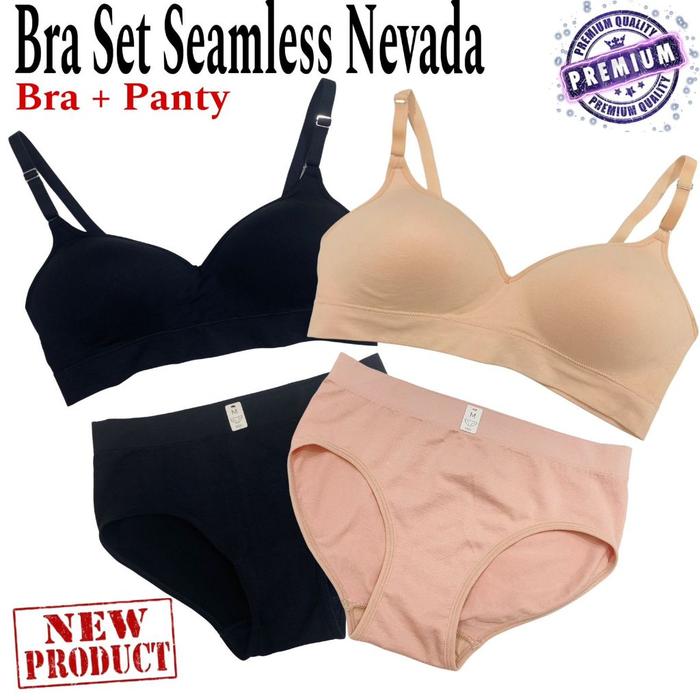 BRA SET SEAMLESS SOFT NEVADA Tanpa Kawat Full Cup Bra & Panty Stretchable Lembut dan High UV PROTECT