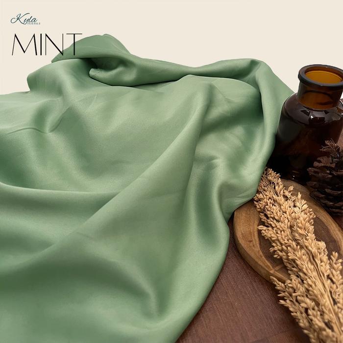 Paket Kain Bridesmaid Premium Lengkap Satin Kebaya Brokat Warna Mint