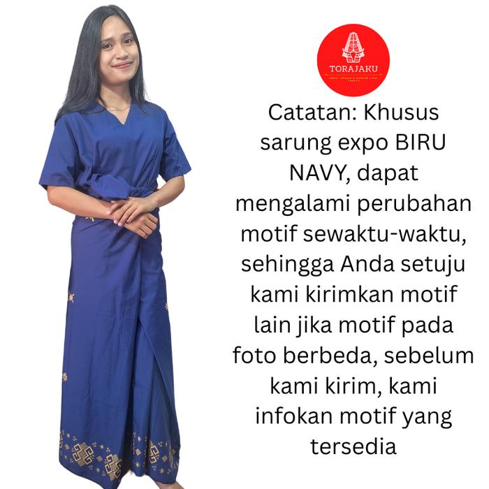 TORAJAKU Baju Pokko BIRU NAVY Toraja Perempuan dan Sarung Wanita - Baju Biru Navy Expo Toraja