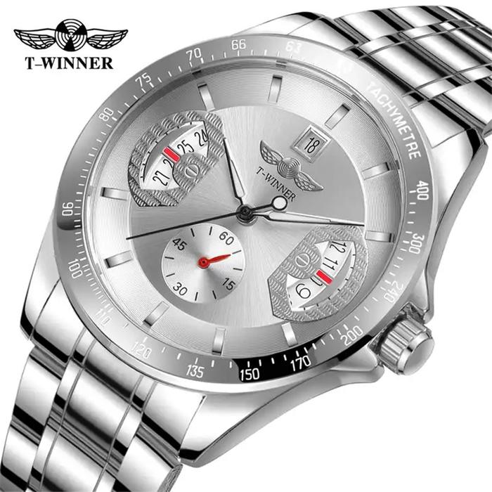 Winner 10A Men's Automatic Mechanical Watch Waterproof Stainless Steel Strap Men's Mechanical Watche