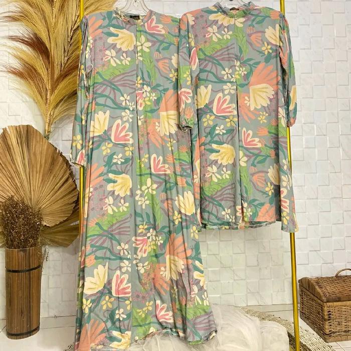 HURIN Dress Super Dingin, berbahan viscose rayon, Desain Elegan untuk Tampilan Menarik