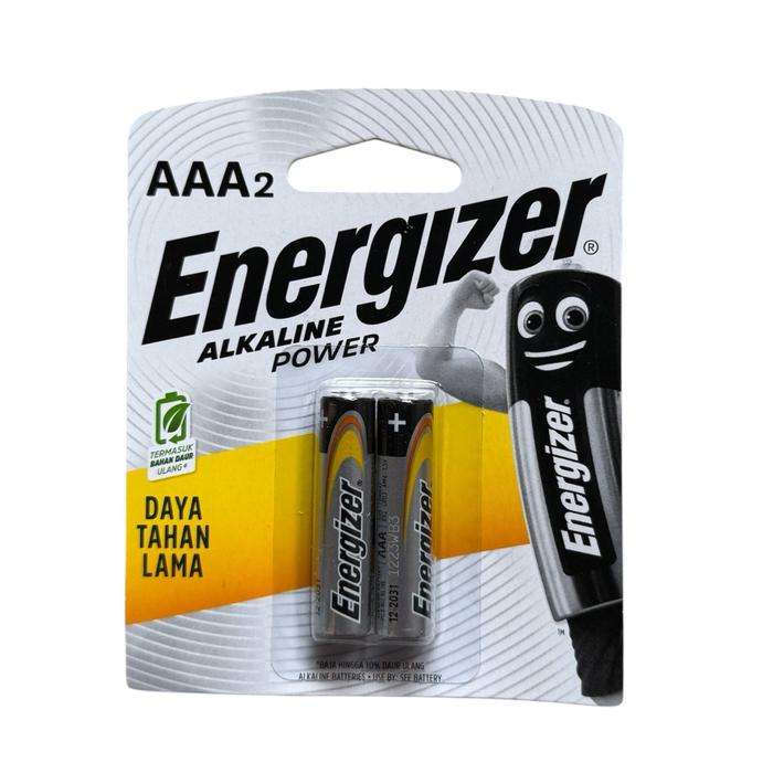 Baterai AAA isi 2 Pcs Energizer Alkaline Power Baterai Senter Headlamp Jam Dinding