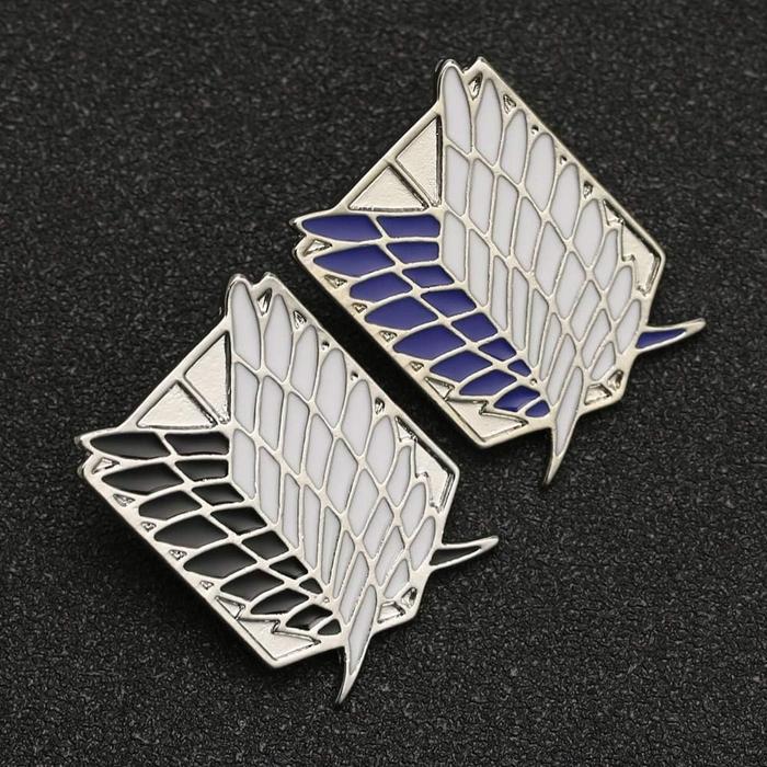 Pin Bross Attack On Titan SNK Levi Mikasa Eren Titan Penjepit Baju Kerah Bros Brooch Aot Jepitan pin