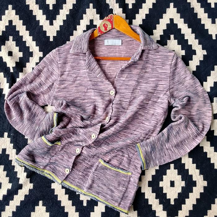 Cardigan Rajut Missoni Sport Original Motif Zigzag Vintage Luxury Wool Blend Authentic Motif Chevron