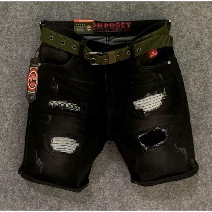 celana pendek pria-celana levis pendek-celana levis denim pendek-celana jeans sobek pendek-celana le