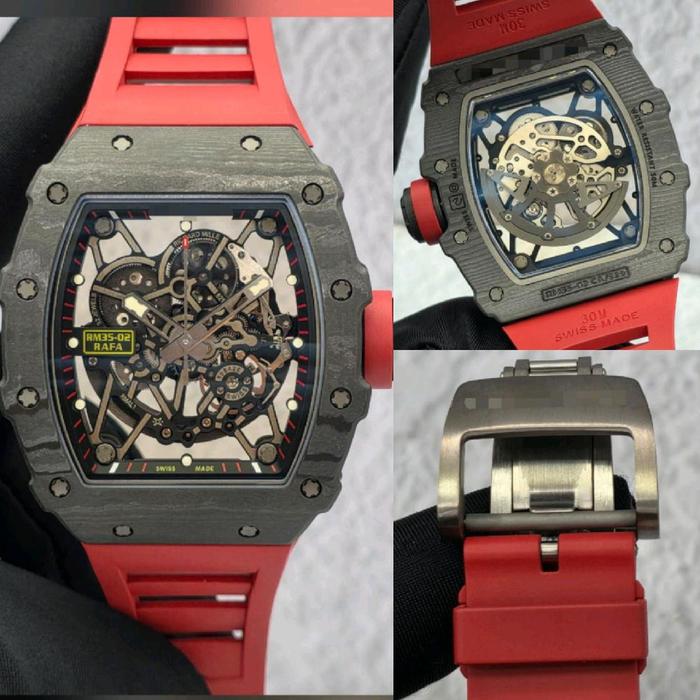 RM 35-02 RM35-02 BLACK CARBON VSF 44.5MM RED RUBBER TOP TIER 5