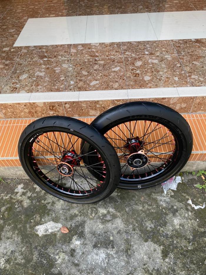 RODA SET SUREX KLX & CRF BAN PRIMAX BARU RING 17 VELG ROSSI UKUR 160/185 PNP D-TRACKER 150