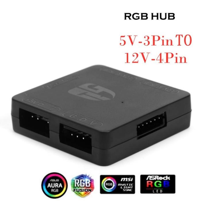 RGB Converter 5V 3Pin ARGB to 12V 4 Pin RGB Light Transfer Chassis