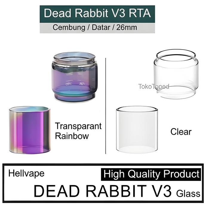 [FLASH SALE] DEAD RABBIT V3 RTA Replacement Glass | kaca tabung pengganti gelass Clear