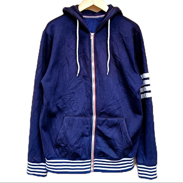 Hoodie thom browne new york fullzip fullover dark navy