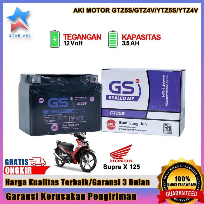 Aki Motor GTZ5S Honda Supra X 125 Aki Kering MF 12V 5Ah