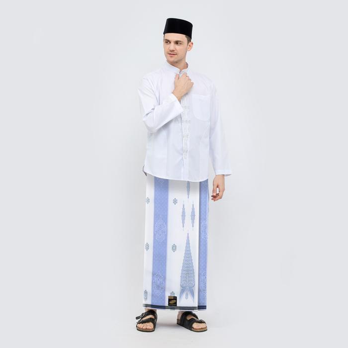 ASLI Sarung ATLAS Super Premium 980 Motif A9 JGL Putih Biru 02 READY STOCK